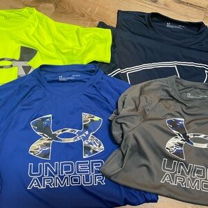 Under Armour Kids' Blue, Gray, and Neon Yellow Tees